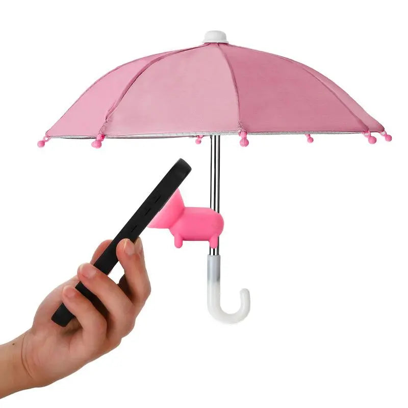 Beach Phone Umbrella – Anti-Peep Sun Shade Holder with Suction Cup, Waterproof Outdoor Phone Stand