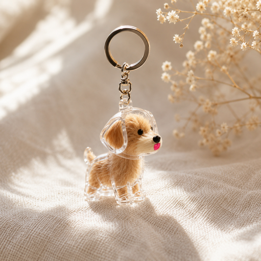 Dogs Hair Storage Pendant Cute Keychain Bag Pendant Couple Car Key Chains Jewelry Souvenir Collection Gift Decor Dog Accessories