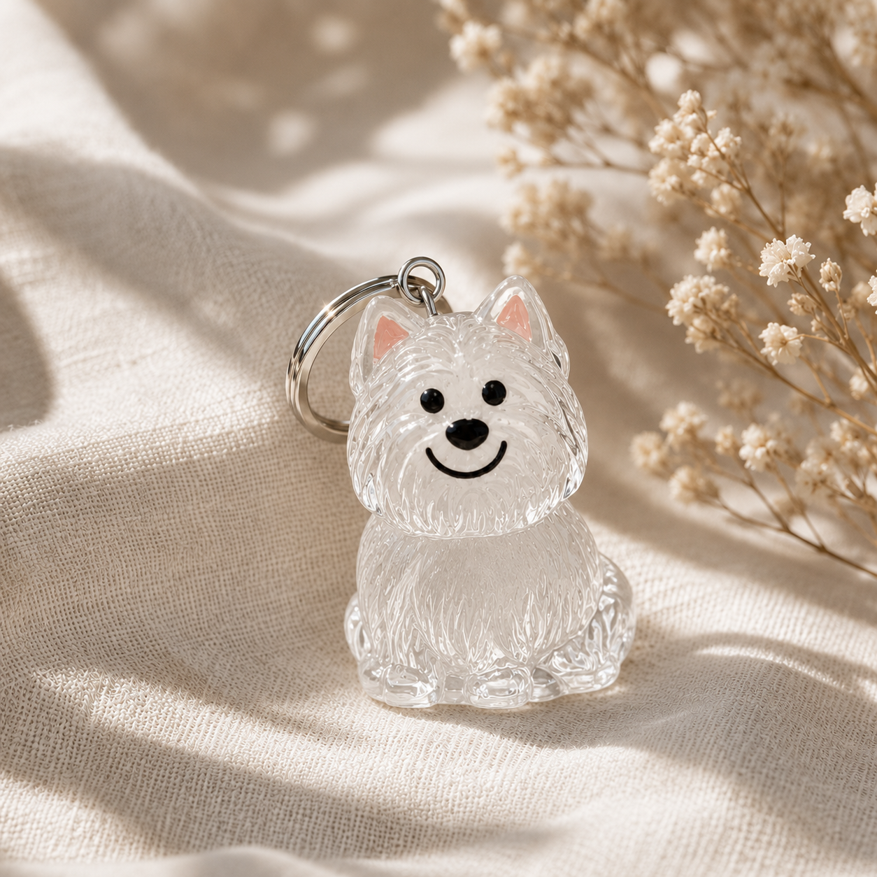 Dogs Hair Storage Pendant Cute Keychain Bag Pendant Couple Car Key Chains Jewelry Souvenir Collection Gift Decor Dog Accessories