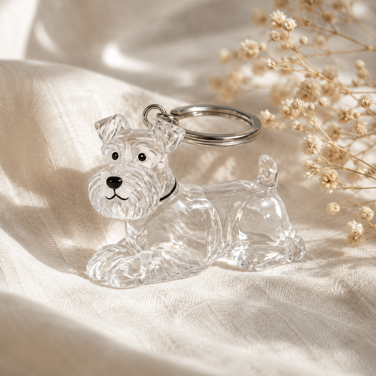 Dogs Hair Storage Pendant Cute Keychain Bag Pendant Couple Car Key Chains Jewelry Souvenir Collection Gift Decor Dog Accessories
