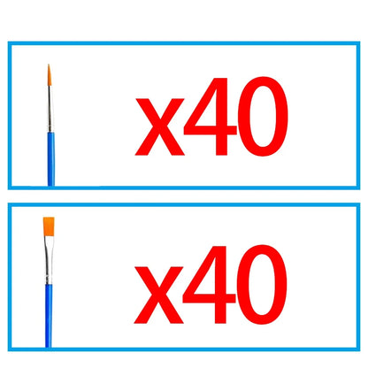 5-200Pcs Paint Brushes Set for Kids Acrylic with Flat round Pointed Paint Brushes Craft Watercolor Oil Painting Brushes